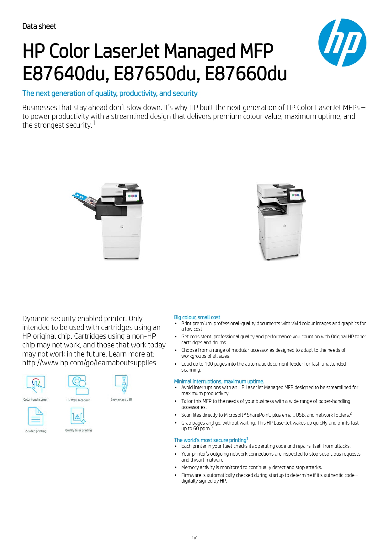 پرینتر استوک 87650 رنگی ایستاده HP Color LaserJet Managed MFP E87650